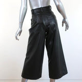 A.L.C. Wide Leg Cropped Pants Wiles Black Faux Leather Size 00 NEW - Celebrity Owned