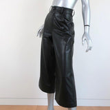 A.L.C. Wide Leg Cropped Pants Wiles Black Faux Leather Size 00 NEW - Celebrity Owned