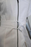 A.L.C. Zip-Front Dress Bellamy White Stretch Cotton Size 0 Short Sleeve Mini - Celebrity Owned