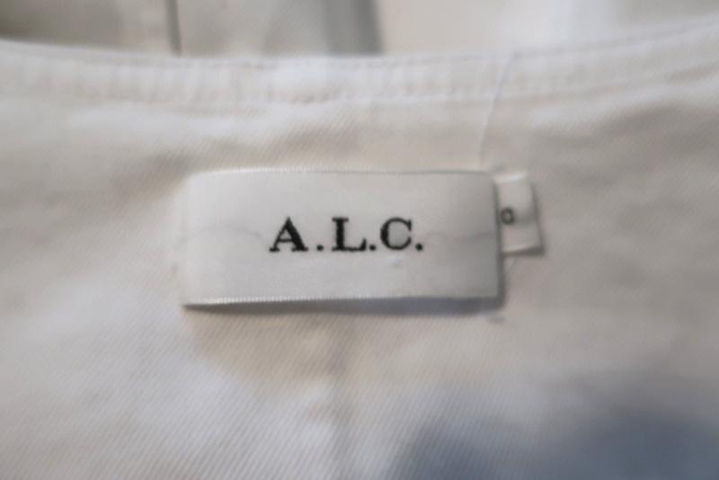 A.L.C. Zip-Front Dress Bellamy White Stretch Cotton Size 0 Short Sleeve Mini - Celebrity Owned
