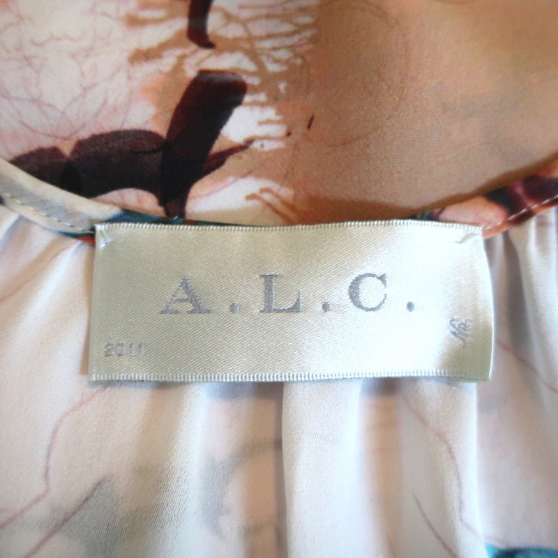 A.L.C. Zipper Tank Top Printed Silk Size Small Sleeveless Blouse - Celebrity Owned