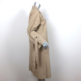Alex Mill Tie Cuff Raincoat Balmacaan Khaki Cotton-Blend Size Medium Long Jacket - Celebrity Owned