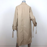 Alex Mill Tie Cuff Raincoat Balmacaan Khaki Cotton-Blend Size Medium Long Jacket - Celebrity Owned