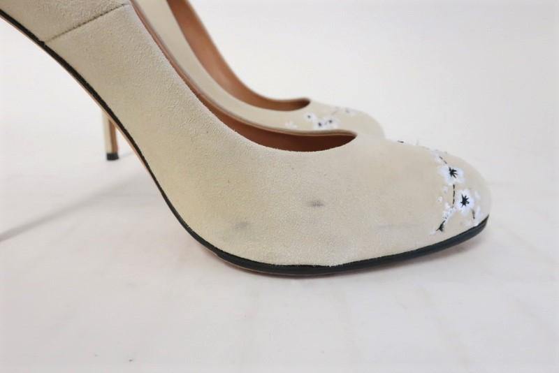 Alexa Wagner Pumps Princess Ric Floral-Embroidered Suede Size 38 High Heel - Celebrity Owned