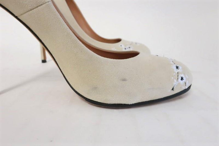 Alexa Wagner Pumps Princess Ric Floral-Embroidered Suede Size 38 High Heel - Celebrity Owned