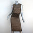 Alexander McQueen Dress Beige/Black Scalloped Knit Size Medium Sleeveless Sheath