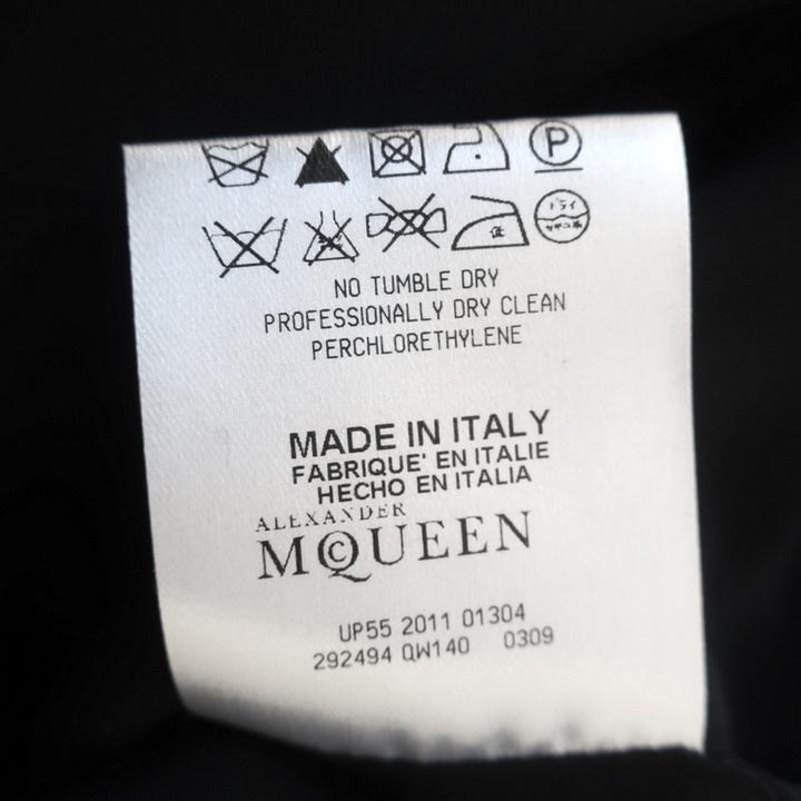 Alexander McQueen Peplum Hem Skirt Black Ruffled Crepe Size 36 - Celebrity Owned