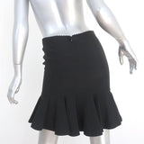 Alexander McQueen Peplum Hem Skirt Black Ruffled Crepe Size 36 - Celebrity Owned