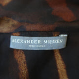 Alexander McQueen Tie-Neck Blouse Leopard Print Chiffon Size 40 Sleeveless Top - Celebrity Owned