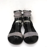 Alexander Wang Ankle Cuff Flat Sandals Alek White/Black Embossed Leather Size 37 - Celebrity Owned