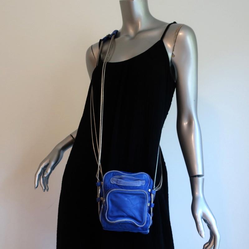 Alexander Wang Brenda Mini Camera Bag Blue Leather Chain Strap Crossbo –  Celebrity Owned