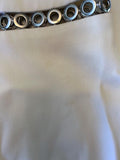 Alexander Wang Dress White Grommet-Trim Crepe Size 2 Long Sleeve Mini - Celebrity Owned