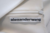 Alexander Wang Dress White Grommet-Trim Crepe Size 2 Long Sleeve Mini - Celebrity Owned
