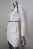 Alexander Wang Dress White Grommet-Trim Crepe Size 2 Long Sleeve Mini - Celebrity Owned