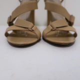 Alexander Wang Elastic Strap Sandals Nude Leather Size 38 Open Toe Heel - Celebrity Owned