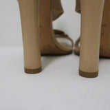 Alexander Wang Elastic Strap Sandals Nude Leather Size 38 Open Toe Heel - Celebrity Owned