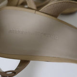 Alexander Wang Elastic Strap Sandals Nude Leather Size 38 Open Toe Heel - Celebrity Owned