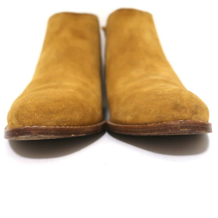 Alexander Wang Kori Ankle Boots Ochre Suede Size 38.5 Cutout-Heel Chelsea Bootie - Celebrity Owned
