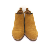 Alexander Wang Kori Ankle Boots Ochre Suede Size 38.5 Cutout-Heel Chelsea Bootie - Celebrity Owned