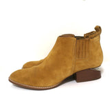 Alexander Wang Kori Ankle Boots Ochre Suede Size 38.5 Cutout-Heel Chelsea Bootie - Celebrity Owned