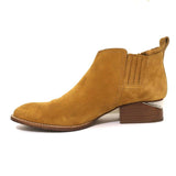 Alexander Wang Kori Ankle Boots Ochre Suede Size 38.5 Cutout-Heel Chelsea Bootie - Celebrity Owned