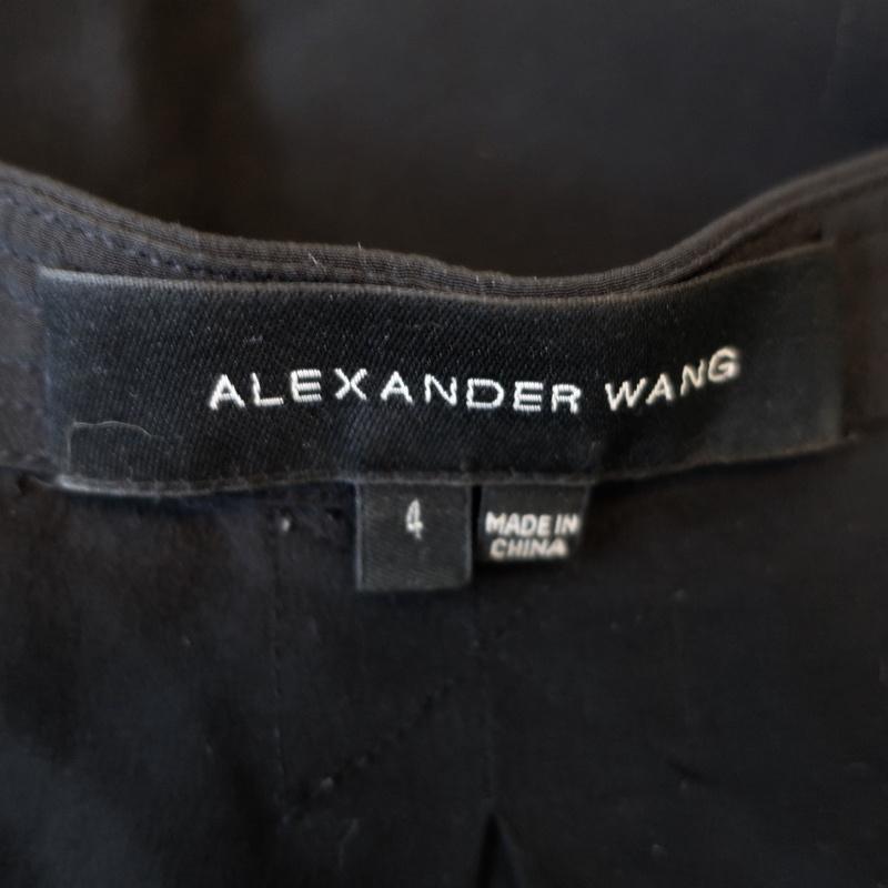 Alexander Wang Romper Black Silk Size 4 Sleeveless Button-Front - Celebrity Owned