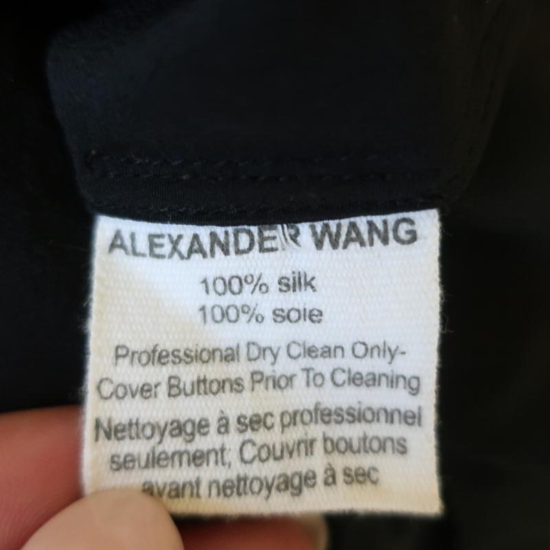Alexander Wang Romper Black Silk Size 4 Sleeveless Button-Front - Celebrity Owned