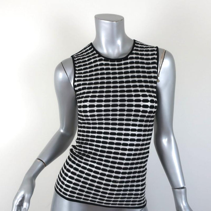 Alexander Wang Tank Black &amp; White Striped Knit Size Small Sleeveless Top - Celebrity Owned