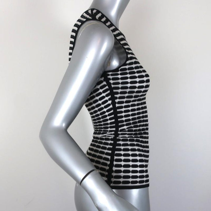 Alexander Wang Tank Black &amp; White Striped Knit Size Small Sleeveless Top - Celebrity Owned