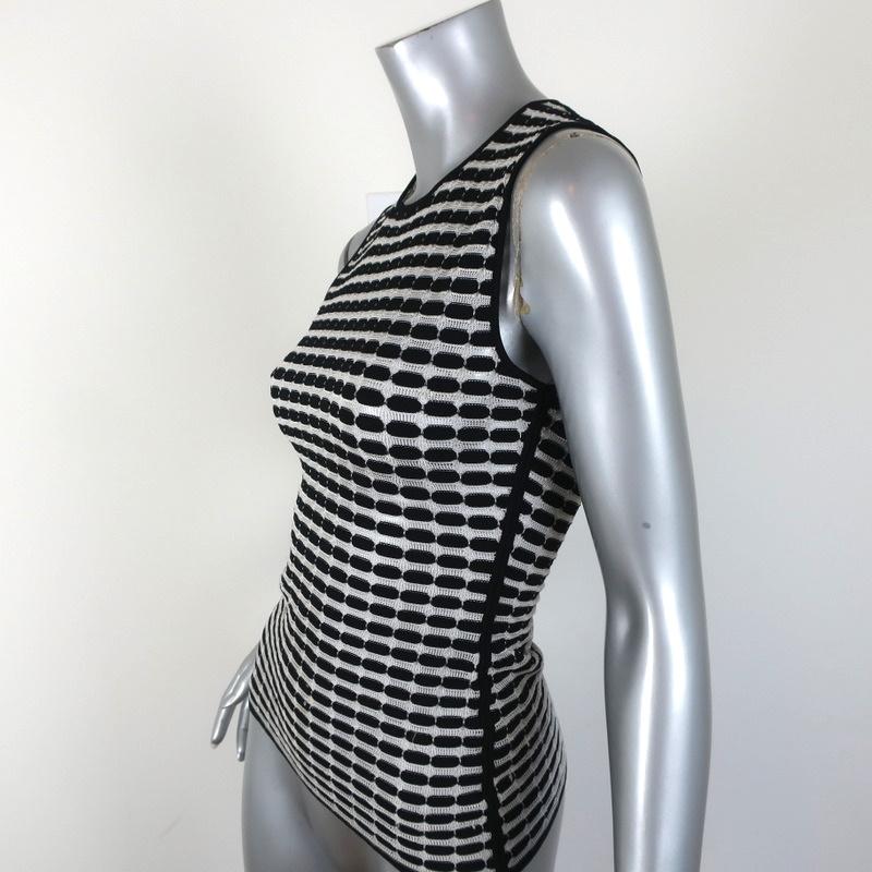 Alexander Wang Tank Black &amp; White Striped Knit Size Small Sleeveless Top - Celebrity Owned