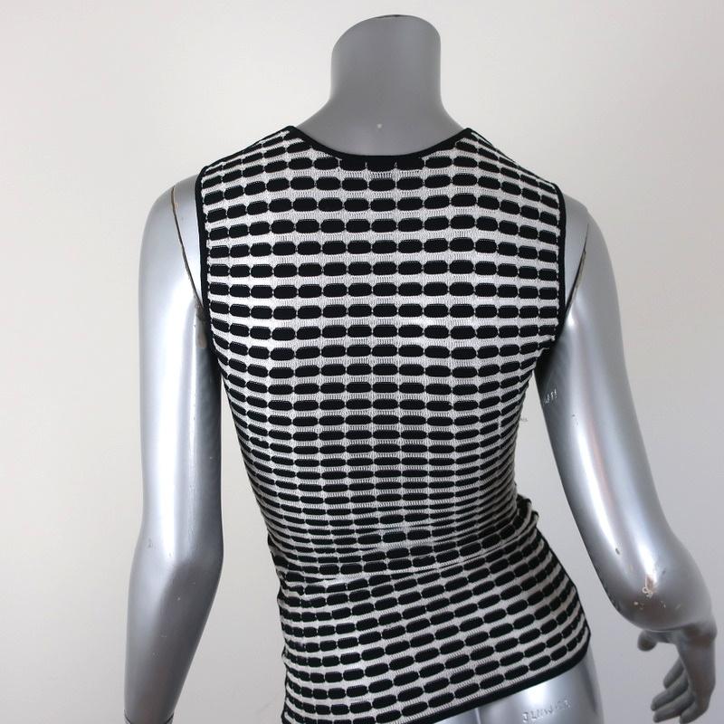 Alexander Wang Tank Black &amp; White Striped Knit Size Small Sleeveless Top - Celebrity Owned