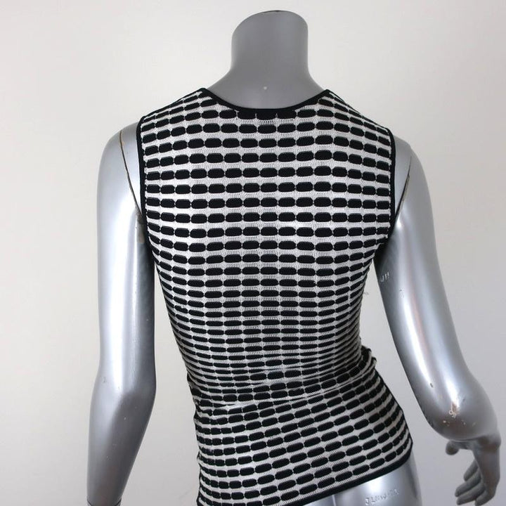 Alexander Wang Tank Black &amp; White Striped Knit Size Small Sleeveless Top - Celebrity Owned