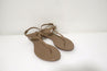 Alexandre Birman Clarita Jelly Bow Sandals Beige Size 41 T-Strap Flats NEW