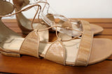 Alexandre Birman Gladiator Sandals Beige Eel Skin Size 38.5 Lace-Up Flat - Celebrity Owned