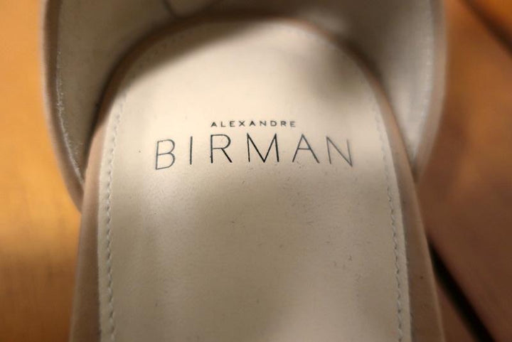 Alexandre Birman Gladiator Sandals Beige Eel Skin Size 38.5 Lace-Up Flat - Celebrity Owned