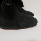 Alexandre Birman Lorraine Ankle Boots Black Suede with Velvet Bows Size 37.5 - Celebrity Owned