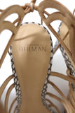Alexandre Birman Melody Cage Sandals Nude Leather & White Snakeskin Size 39 NEW - Celebrity Owned