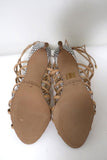 Alexandre Birman Melody Cage Sandals Nude Leather & White Snakeskin Size 39 NEW - Celebrity Owned
