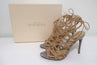 Alexandre Birman Melody Cage Sandals Nude Leather & White Snakeskin Size 39 NEW