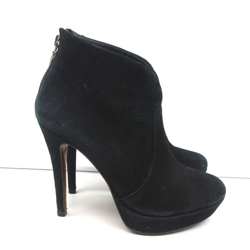 Alexandre Birman Platform Ankle Boots Black Suede Size 7 High Heel Booties - Celebrity Owned