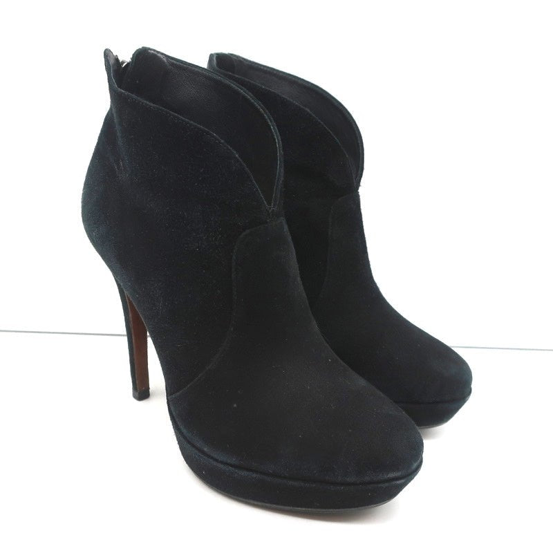 Alexandre Birman Platform Ankle Boots Black Suede Size 7 High Heel Booties - Celebrity Owned