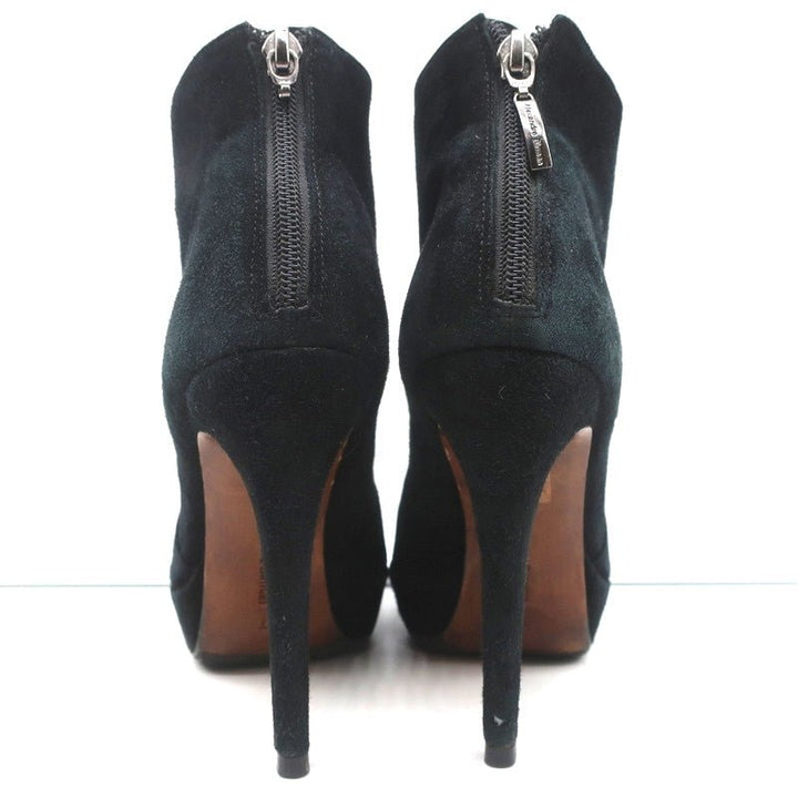 Alexandre Birman Platform Ankle Boots Black Suede Size 7 High Heel Booties - Celebrity Owned