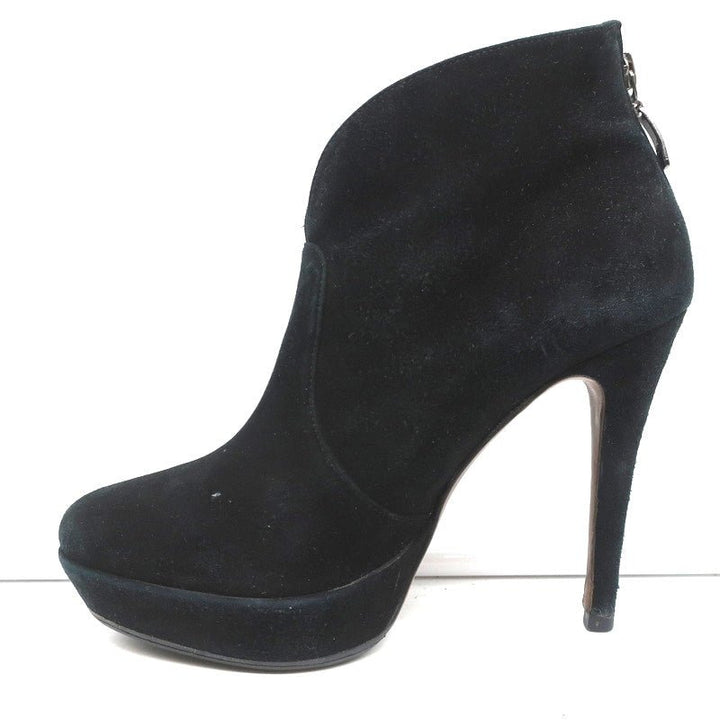 Alexandre Birman Platform Ankle Boots Black Suede Size 7 High Heel Booties - Celebrity Owned
