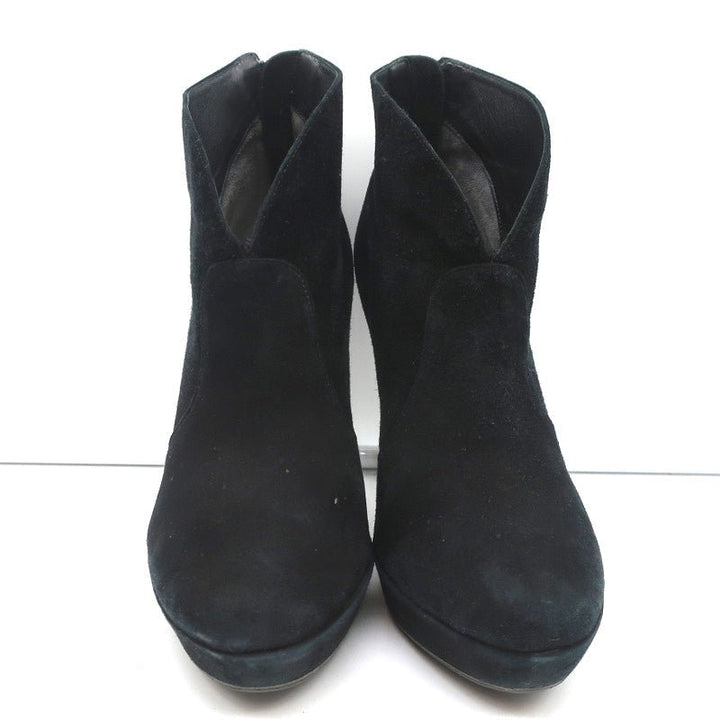 Alexandre Birman Platform Ankle Boots Black Suede Size 7 High Heel Booties - Celebrity Owned