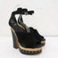 Alexandre Birman Platform Clog Sandals Peggy Black Suede & Snakeskin Size 37