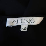 Alexis Cold Shoulder Top Fernand Black Ruffle-Trim Silk & Mesh Size Extra Small - Celebrity Owned