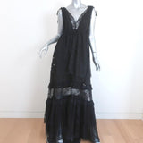 Alexis Maxi Dress Umbria Black Lace Size Medium Sleeveless Deep V-Neck Gown NEW - Celebrity Owned