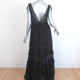 Alexis Maxi Dress Umbria Black Lace Size Medium Sleeveless Deep V-Neck Gown NEW - Celebrity Owned