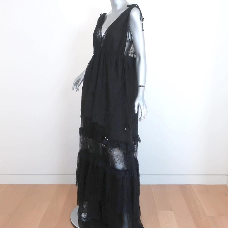 Alexis Maxi Dress Umbria Black Lace Size Medium Sleeveless Deep V-Neck Gown New Alexis Maxi Dress Umbria Black Lace Size Medium Sleeveless Deep V-Neck Gown New
