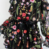 Alexis Romper Brenna Black Floral-Embroidered Mesh Size Extra Small NEW - Celebrity Owned